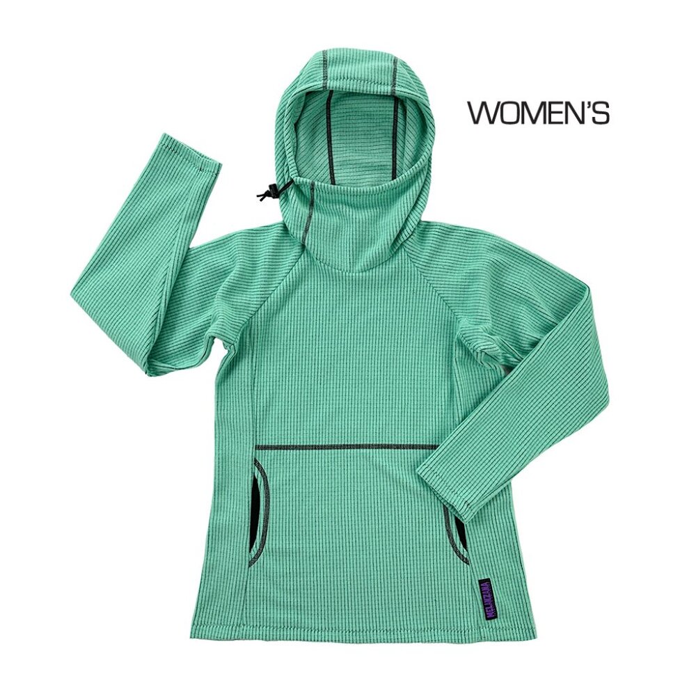 TRADE ONLY Melanzana Women’s Microgrid hoodie, Lagoon, Size M (brand new)